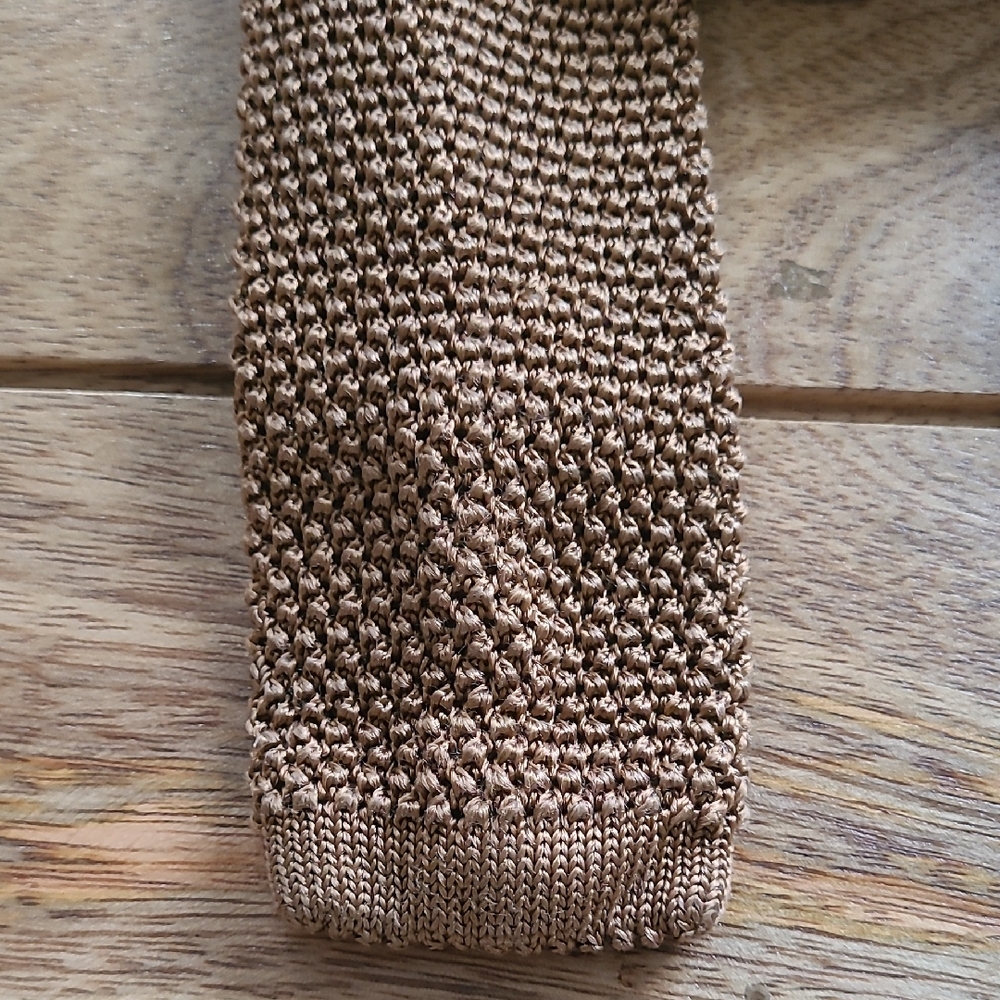 Charvet Brown Silk knit tie Italy